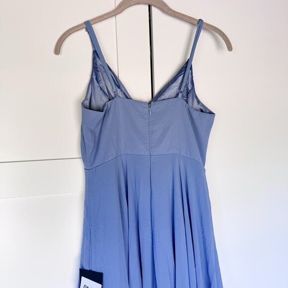 Lulus All About Love Slate Blue Maxi Dress SMALL Lined Formal Chiffon NEW - Picture 6 of 12